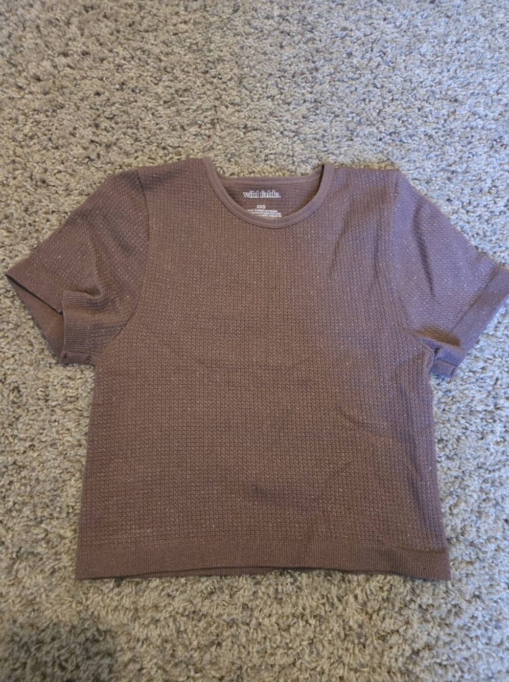 wild fable Mauve Textured Short-Sleeve Knit Top